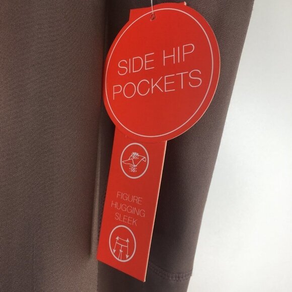 Adrienne Vittadini Sport High Rise Waist Capri Brown Leggings 3X NWT - Picture 2 of 7